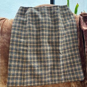 Plaid 100% Wool Skirt